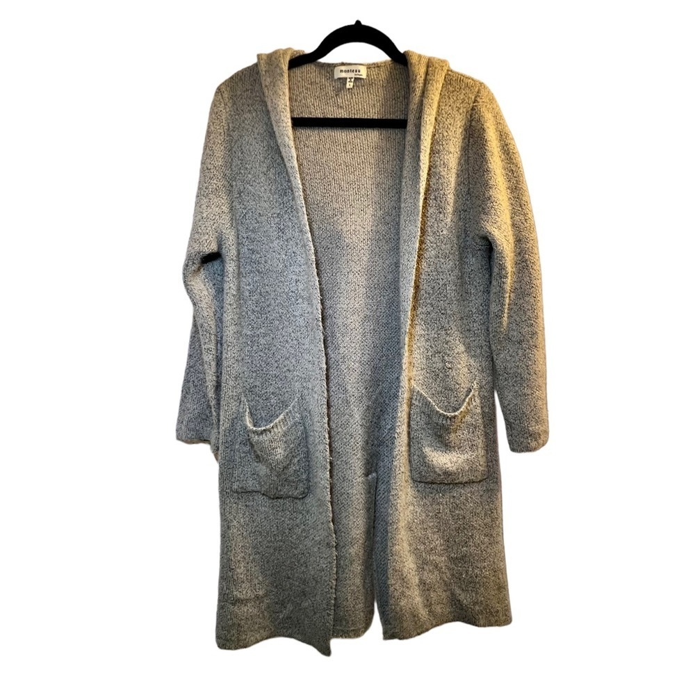 𝅺2 For $10 Monteau Cardigan Open Front Hooded Sweater Sz L